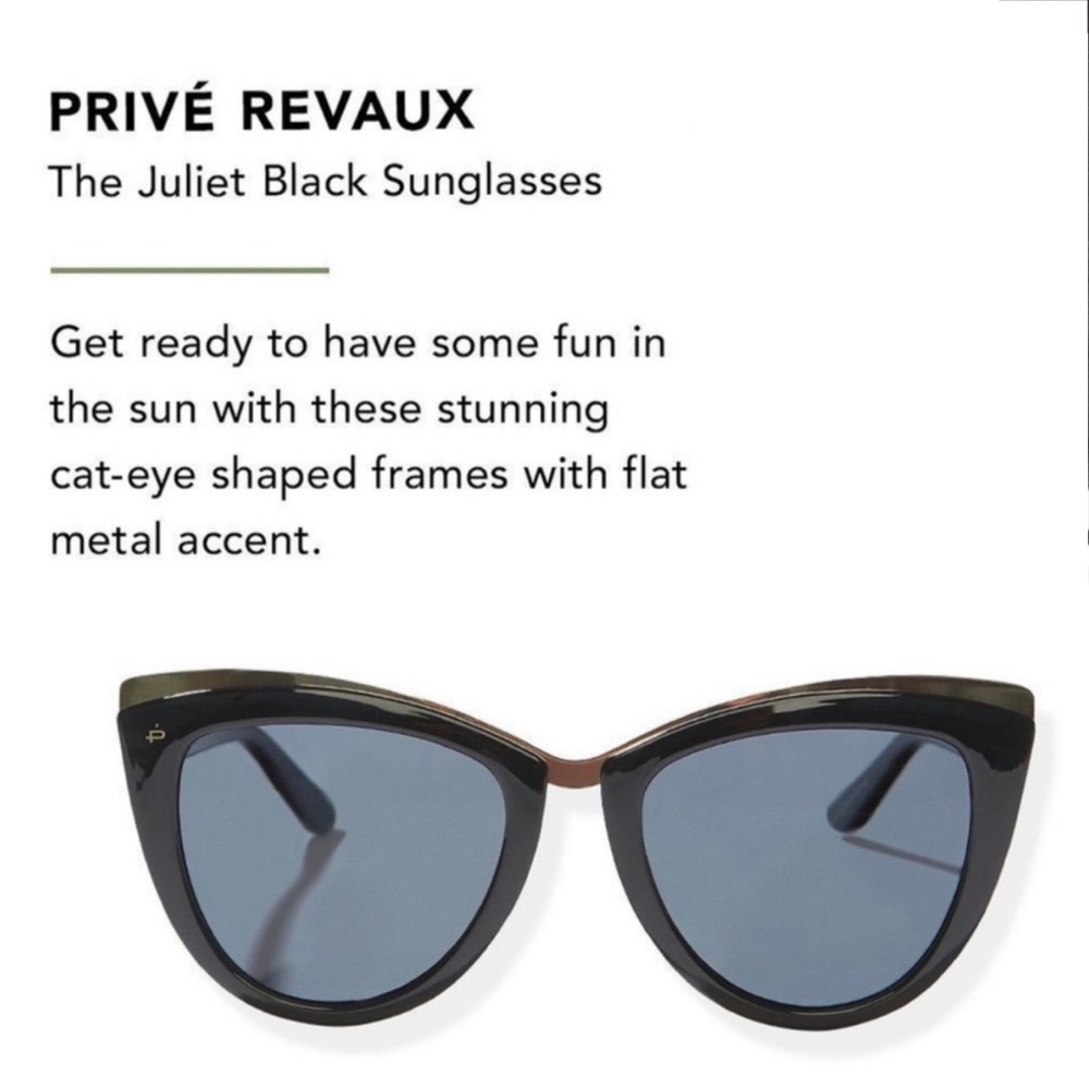 PRIVÉ REVAUX The Juliet Black Sunglasses